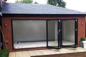 4 panel bi-fold door folded back